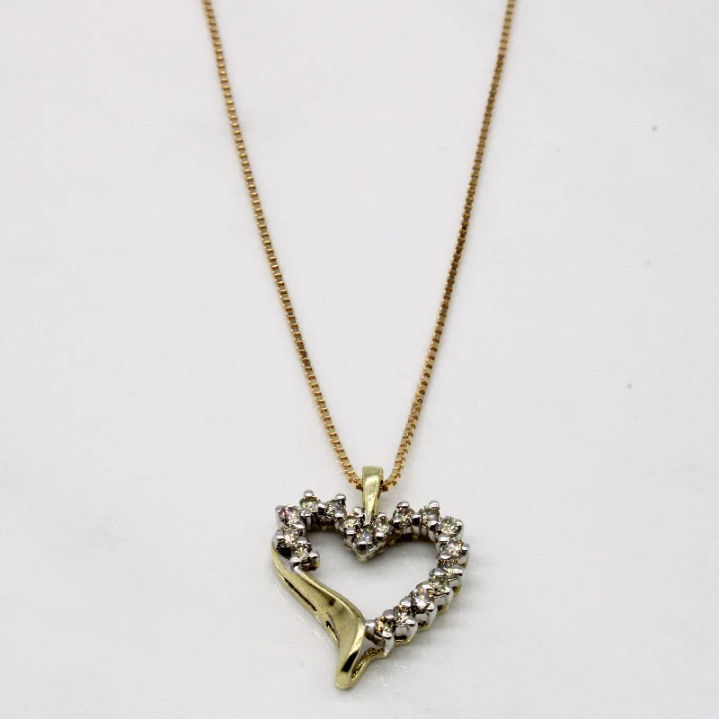 Bead strand necklaces-Diamond Heart Pendant & Necklace | 0.44ctw | 18" |