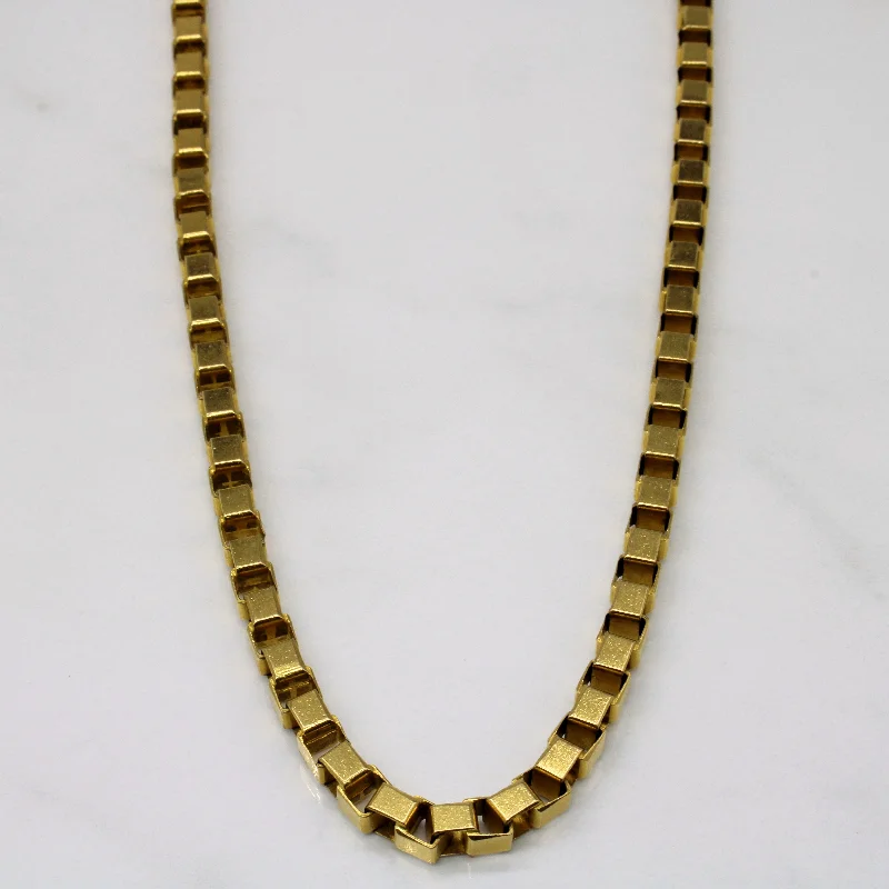 Twist clasp necklaces-18k Yellow Gold Square Link Necklace | 21" |