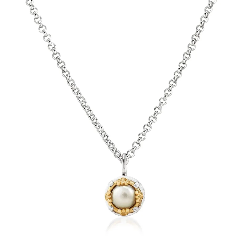 Onyx gem necklaces-Petite Pearl Necklace with 18k Gold Vermeil