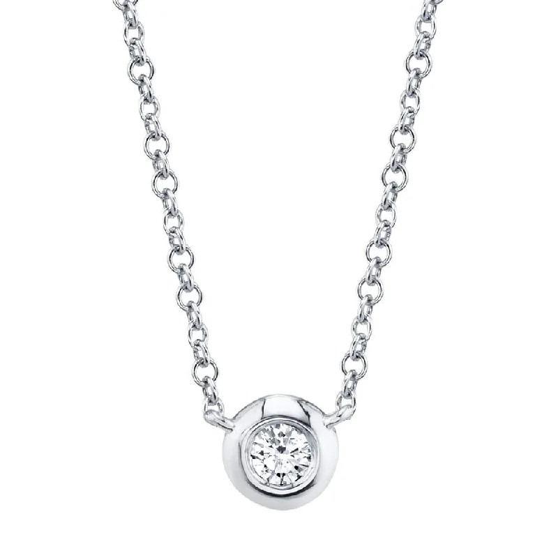 Fold knot necklaces-0.05CT DIAMOND BEZEL NECKLACE