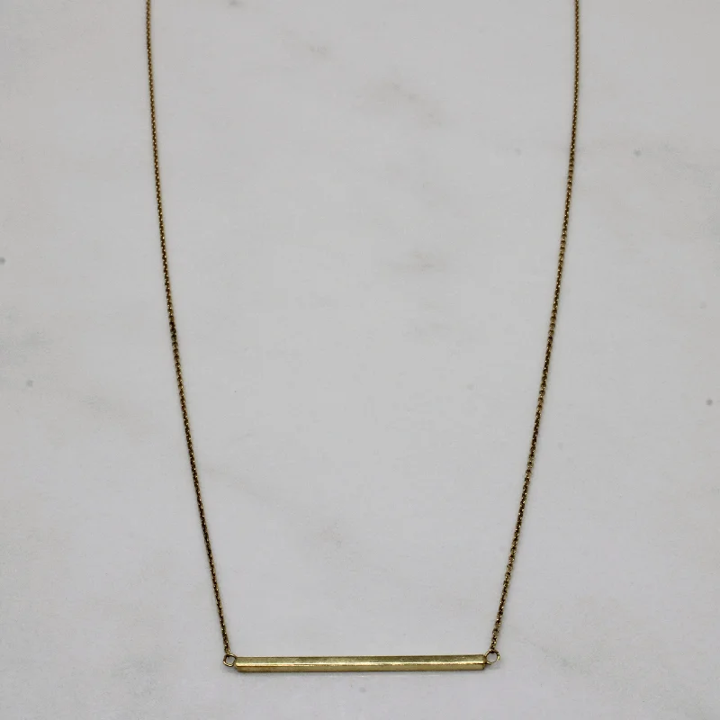 Cultured pearl necklaces-10k Yellow Gold Bar Pendant Necklace | 18" |