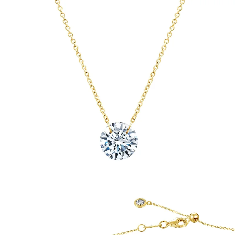 Quartz stone necklaces-Lafonn Lassaire In Motion Round Diamond Necklace N0070CLG18