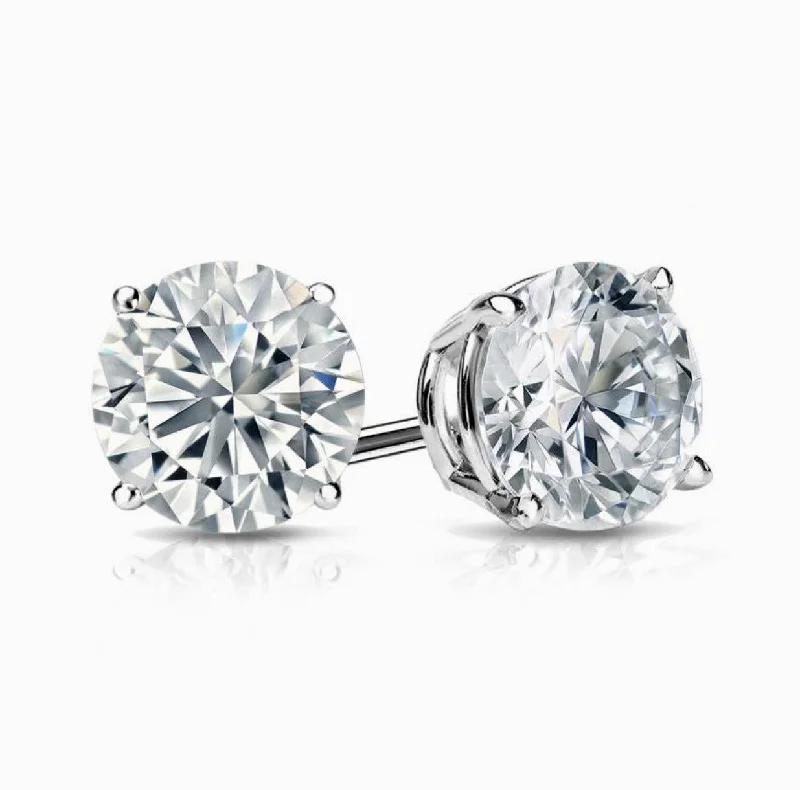 Tiny dot earrings-3 Carat Diamond Stud Earrings I Color VS2 GIA Certified 3X