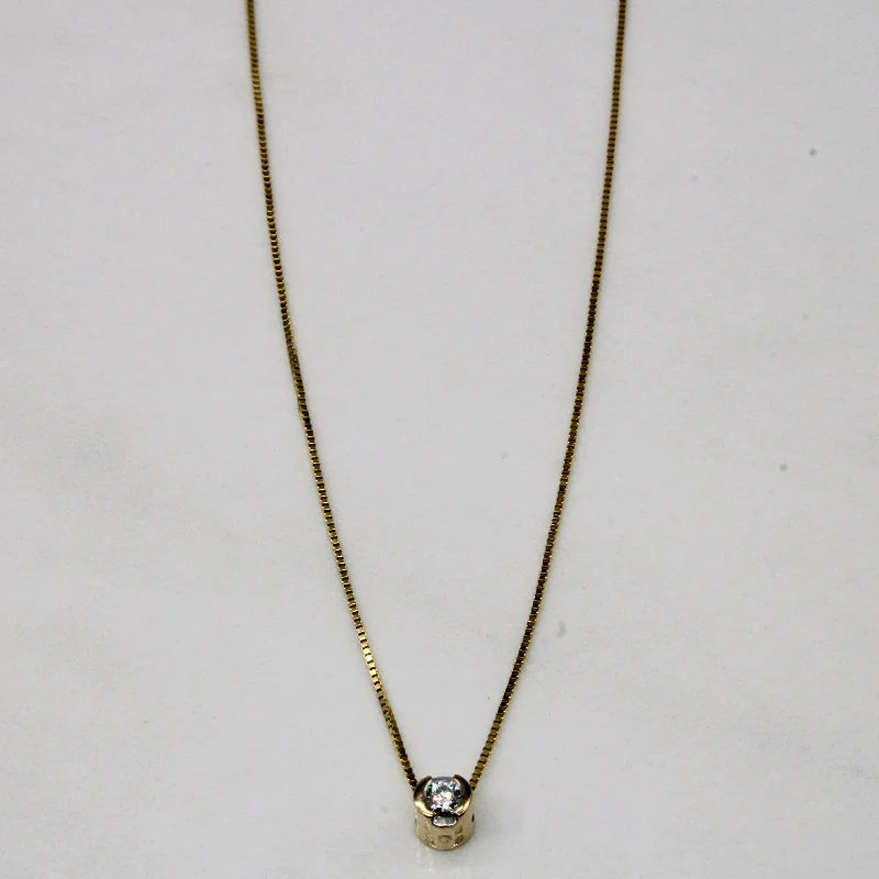 Thai style necklaces-Solitaire Diamond Necklace | 0.06ct | 18" |