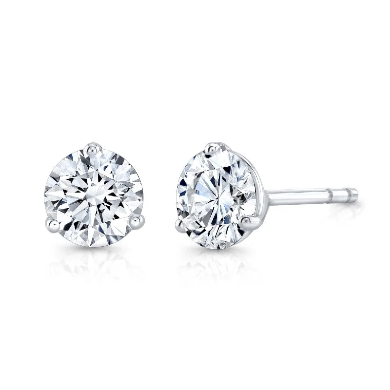 Thin texture earrings-4.00 Ctw. Stud Earrings H color Si1 GIA Certified 3X La Poussete Backing