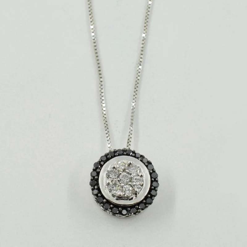 Edwardian necklaces-Natural & Black Diamond Necklace | 0.14ctw, 0.11ctw | 16" |