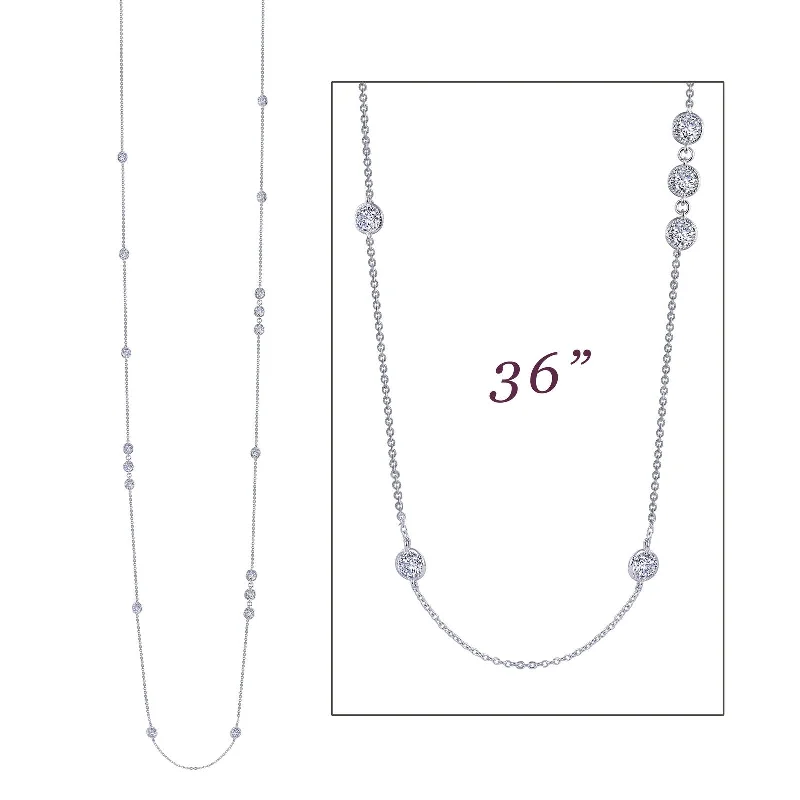 Orbit charm necklaces-Lafonn Stackables Diamond Necklace N0083CLP36