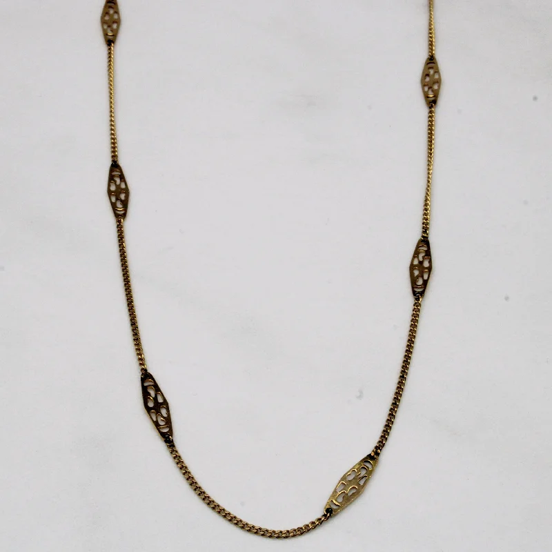 Flat gem necklaces-14k Yellow Gold Necklace | 14" |