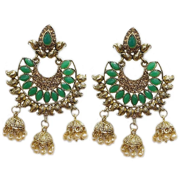 Bloom pattern earrings-Traditional Marriage Party Bridal Earring Bold Large and Heavy Eye Catching