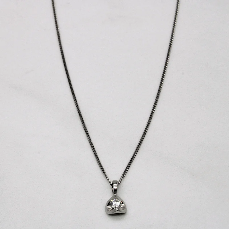 Vine weave necklaces-Tension Set Diamond Pendant Necklace | 0.09ct | 17" |