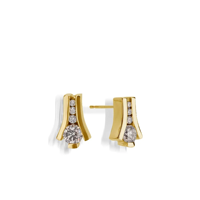 Fine triangle earrings-Venture Diamond Earrings