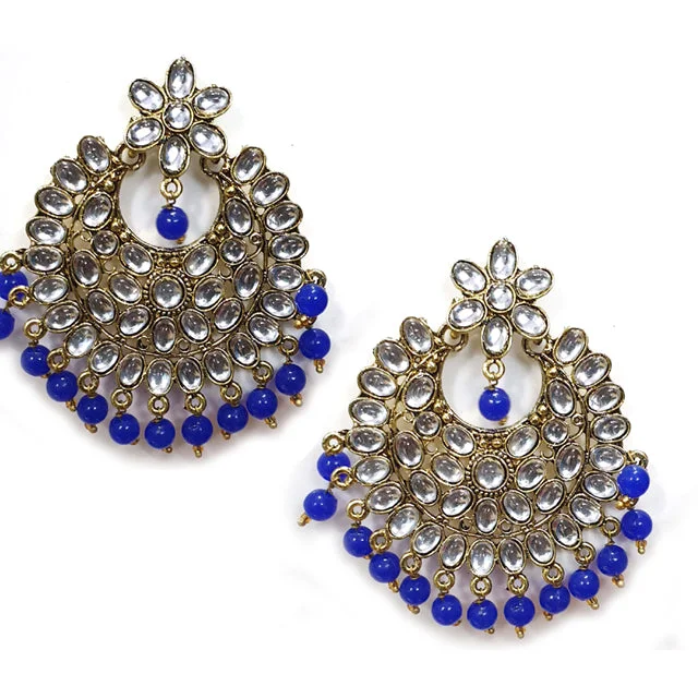 Sleek drop earrings-Traditional Marriage Party Bridal Earring Bold Large and Heavy Eye Catching