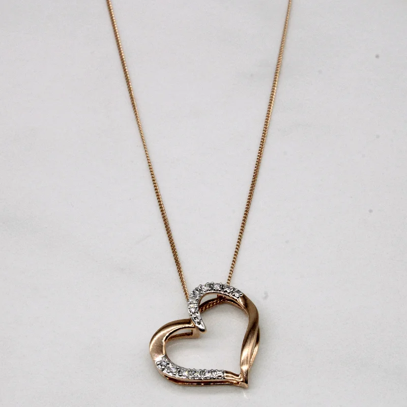 Retro photo necklaces-Diamond Heart Pendant Necklace | 0.05ctw | 18" |