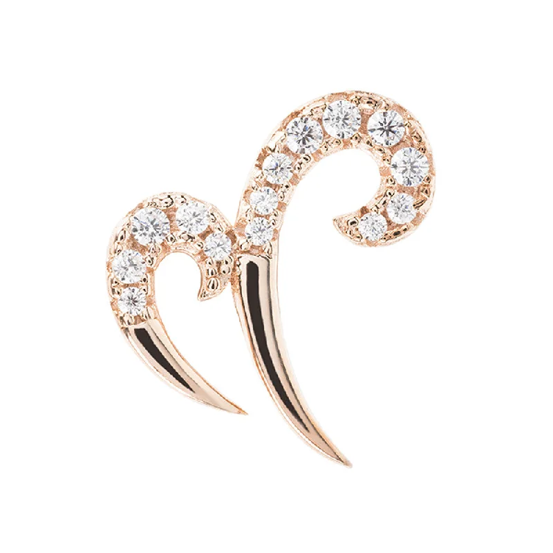 Pure drop earrings-Rose Gold Double Spike Earrings