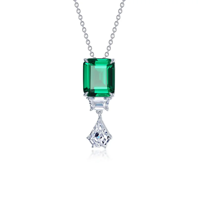 Sleek drop necklaces-Lafonn Classic Emerald Necklace N0283CEP20