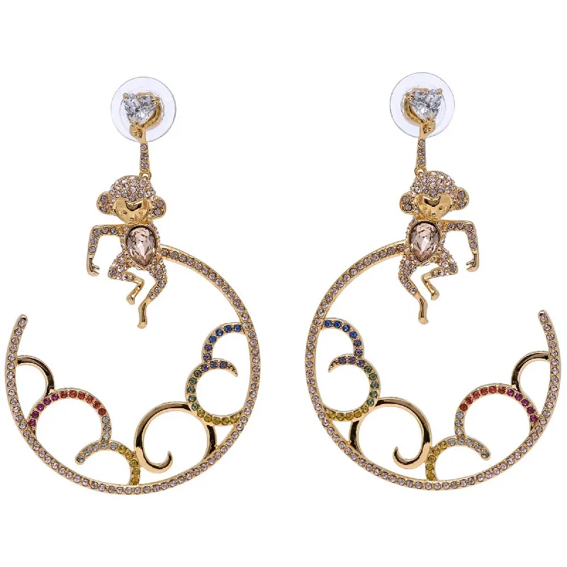 Burnished bronze earrings-Swarovski Women's Earrings - My Hero Yellow Gold and Multicolored Crystal | 5500976