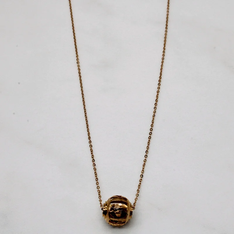 Burnished bronze necklaces-18k Yellow Gold Necklace | 16" |