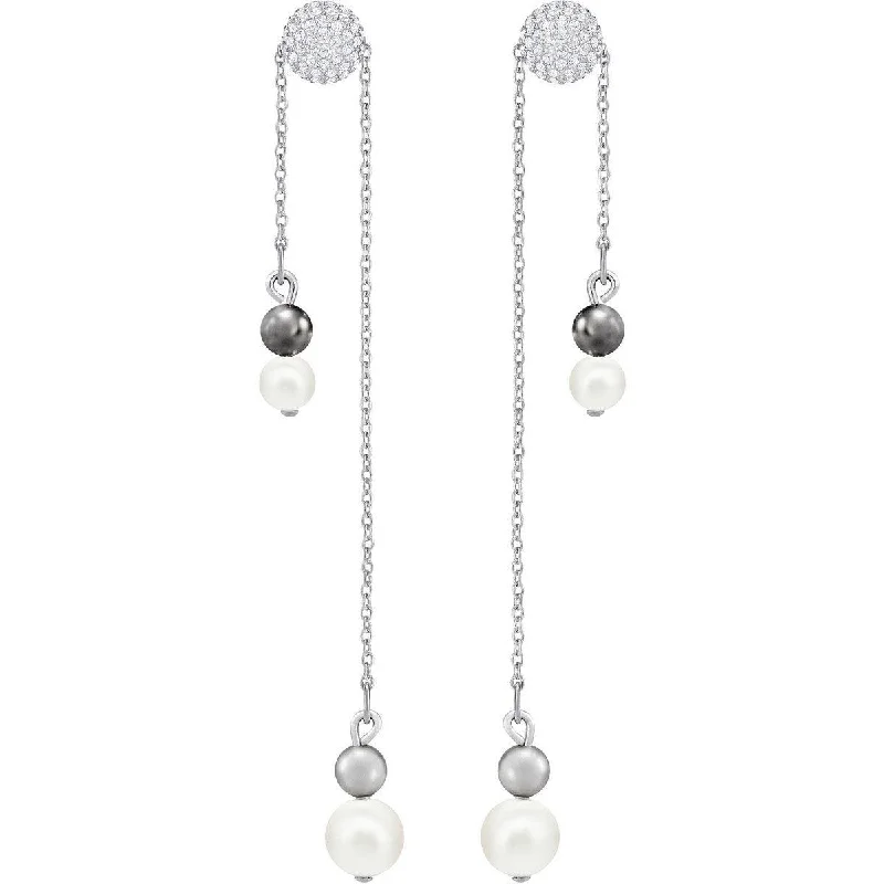 Quirky pair earrings-Swarovski Women's Earrings - Canopy Rhodium-Plated Crystal Dangle and Drop | 5412408