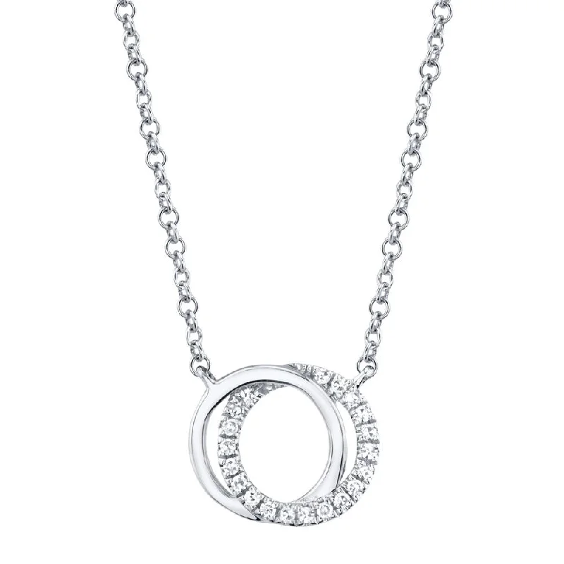 Fine silk necklaces-0.07CT DIAMOND LOVE KNOT CIRCLE NECKLACE