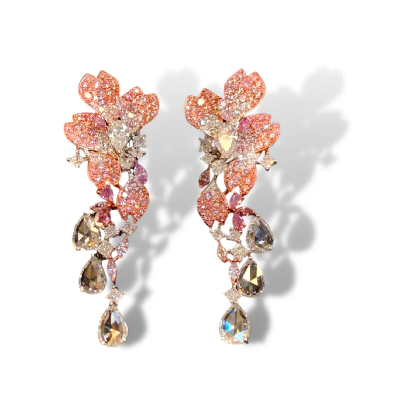 Clean cross earrings-HIBISCUS 6 Carat Fancy Pink Diamond Earrings GIA Certified