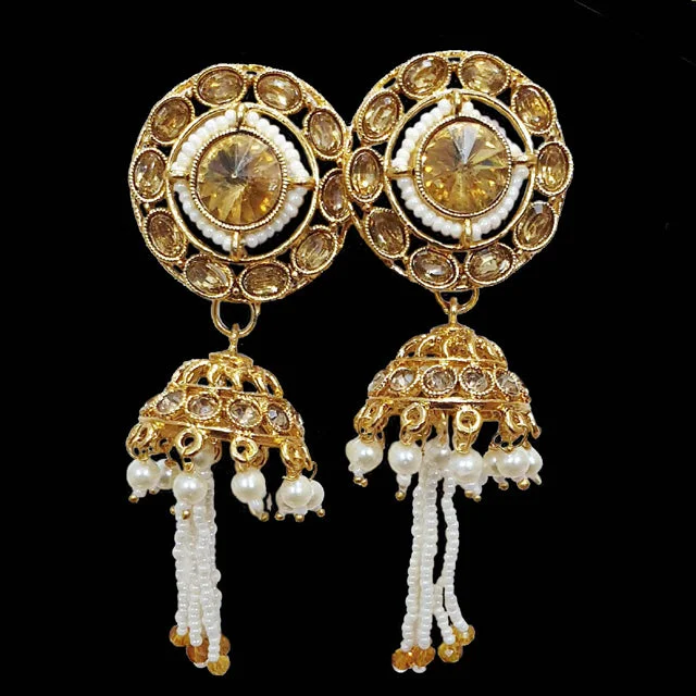 Fluid design earrings-Traditional Marriage Party Bridal Earring Bold Large and Heavy Eye Catching