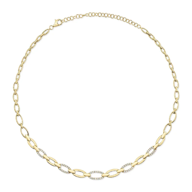 Haze glass necklaces-0.74CT DIAMOND LINK NECKLACE