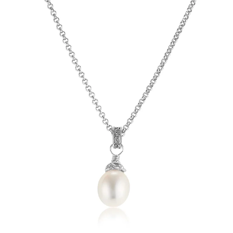 Grand diamond necklaces-Large Pearl Teardrop Necklace