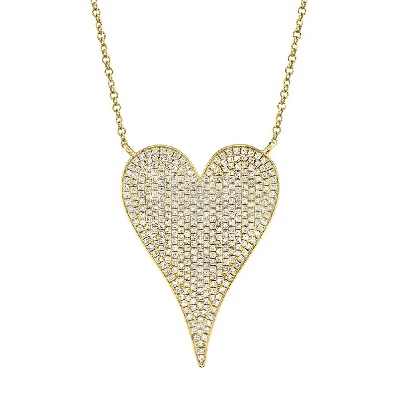 Vivid druzy necklaces-AMOR 0.83 CT DIAMOND PAVE HEART PENDANT NECKLACE - JUMBO SC55002485