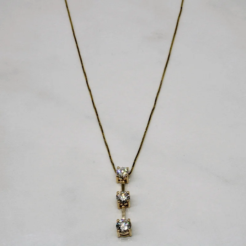 Thin silk necklaces-Diamond Colum Drop Necklace | 0.91ctw | 18" |