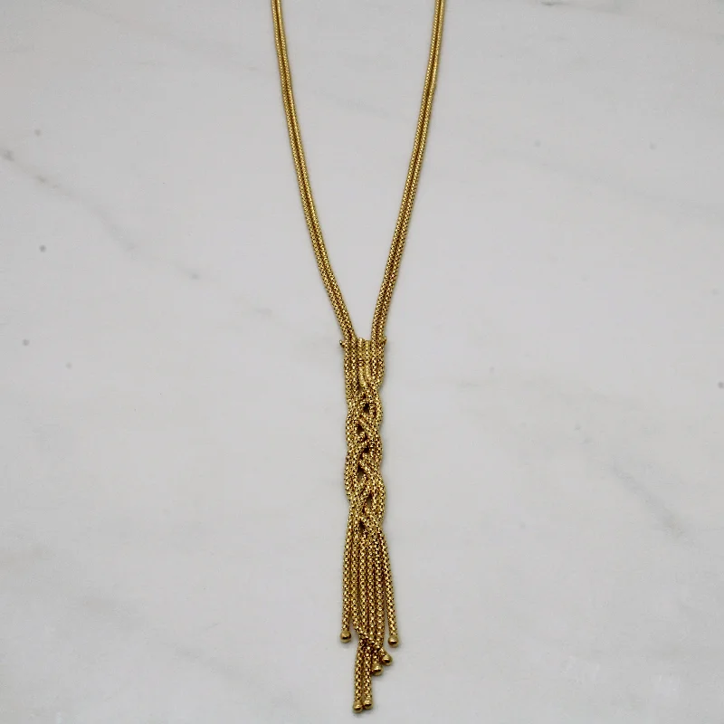 Haze glass necklaces-18k Yellow Gold Braided Bead Necklace | 16" |