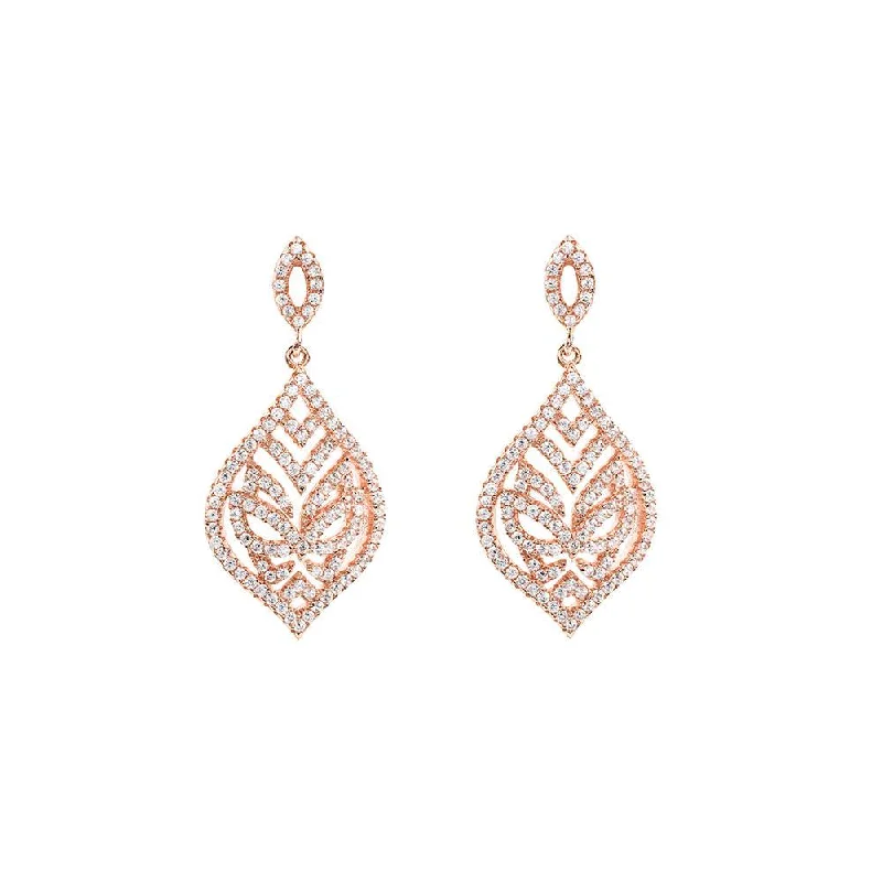 Bear wing earrings-Rose Gold Tear Drop Earrings