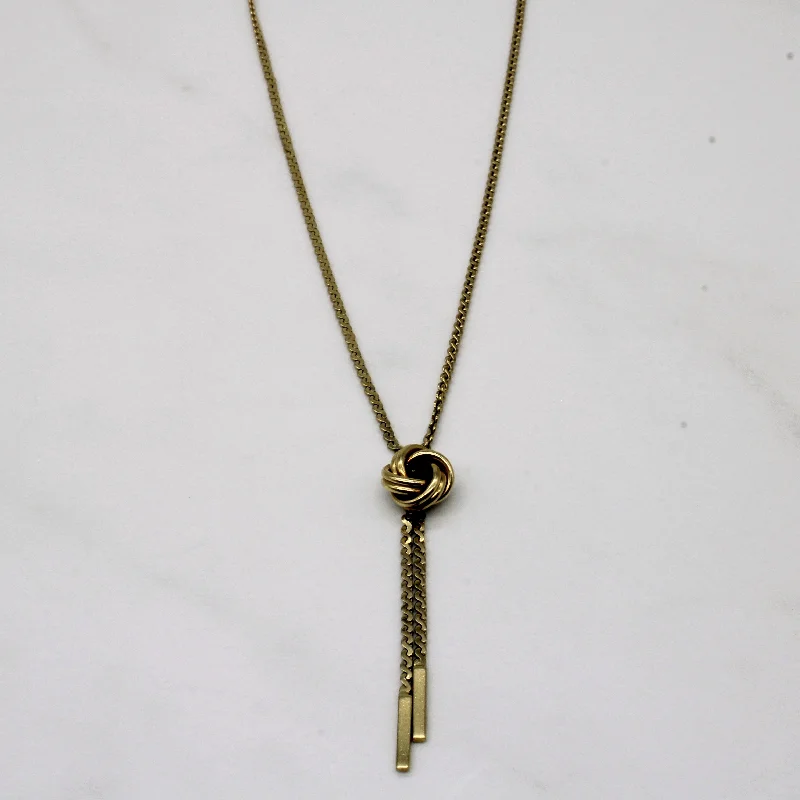 Tie-style necklaces-9k Yellow Gold Knot Necklace | 18" |