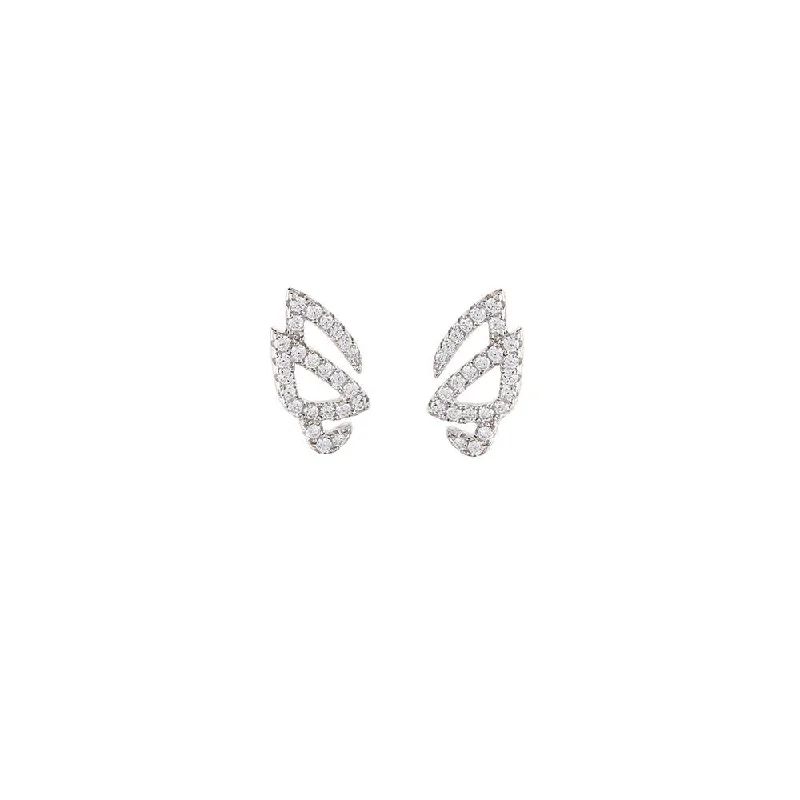 Wide ring earrings-Silver Unmasked Studs