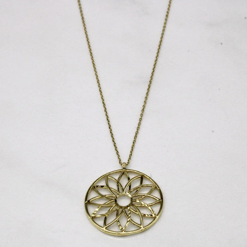 Fold knot necklaces-14k Yellow Gold Floral Necklace | 16" |