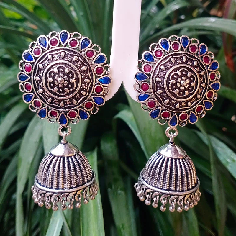 Bloom pattern earrings-70-80 mm Long, Designer Earrings (Handmade) Alluring designs, Brass work,sold by per pair pack (limited Edition) Note: Stones Positions may vary in multi color stones earring