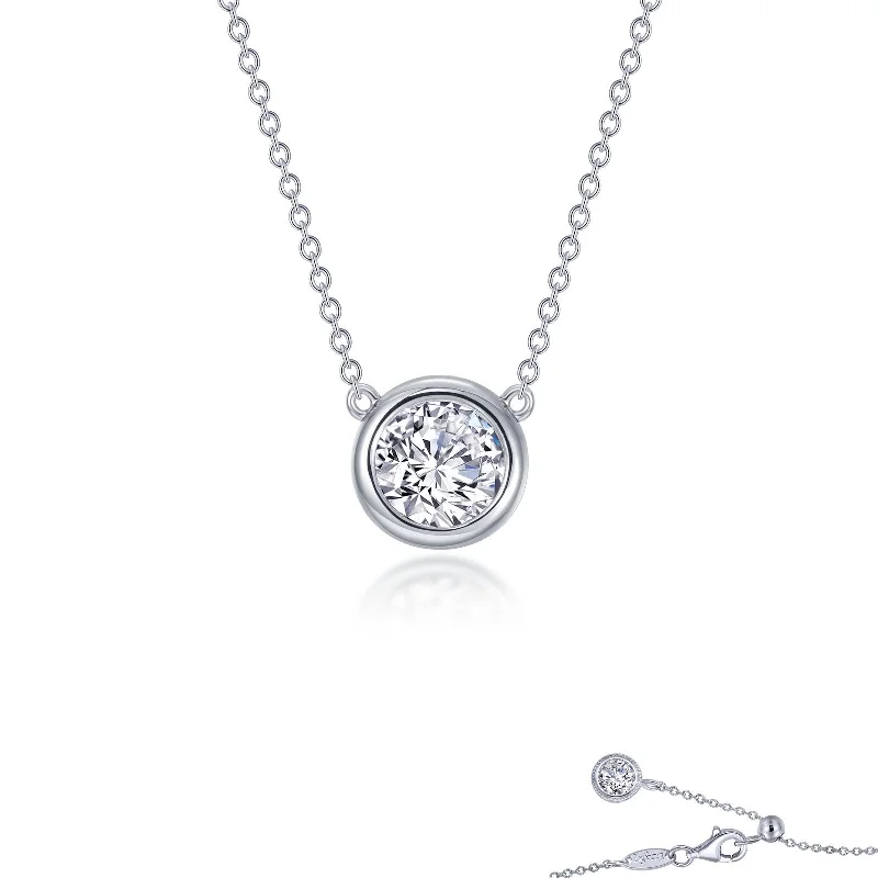 Tide wave necklaces-Lafonn Classic Round Diamond Necklace N0295CLP16