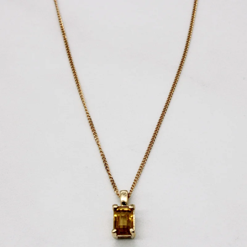 Raw braid necklaces-Citrine Pendant & Necklace | 0.90ct | 16" |