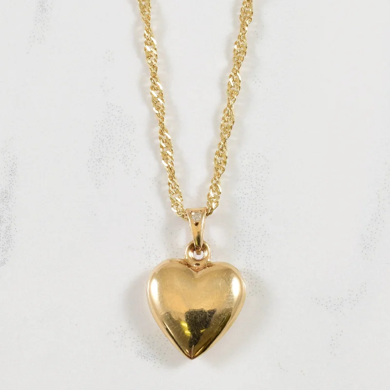 Worn medallion necklaces-Diamond Heart Necklace | 0.01ct | 22.25" |