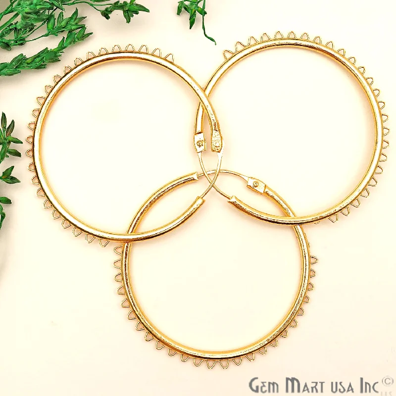 Dual-side earrings-DIY Gold Plated Finding Hoops Earring 1 Pair (Choose Size)