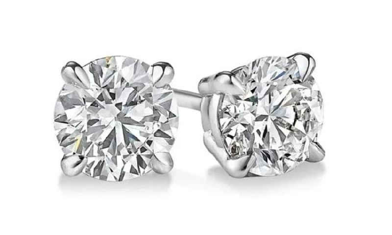 Shiny silver earrings-2.00 Ct. Round Brilliant Cut Diamond Stud Earrings Si1 Clarity