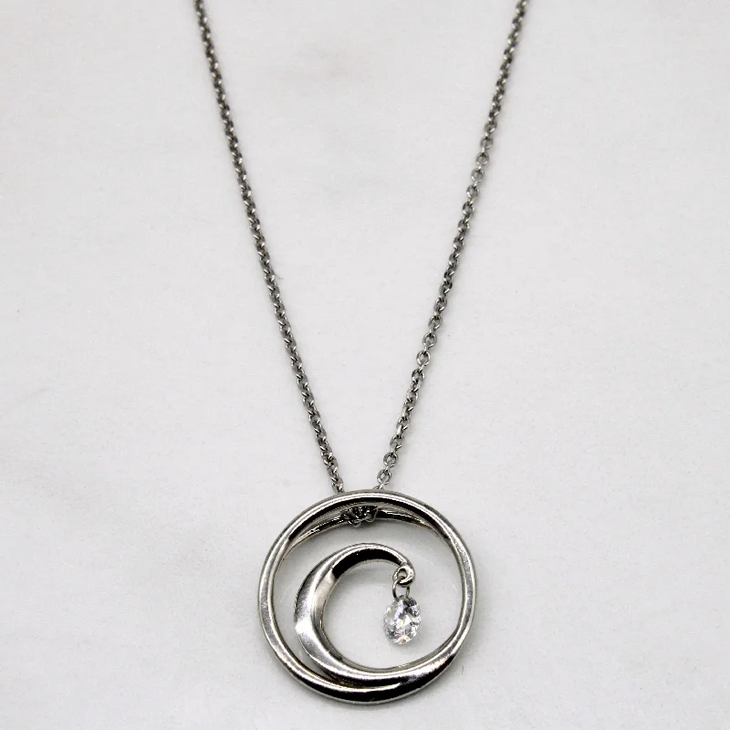 Layered metal necklaces-Floating Diamond Necklace | 0.17ct | 17" |