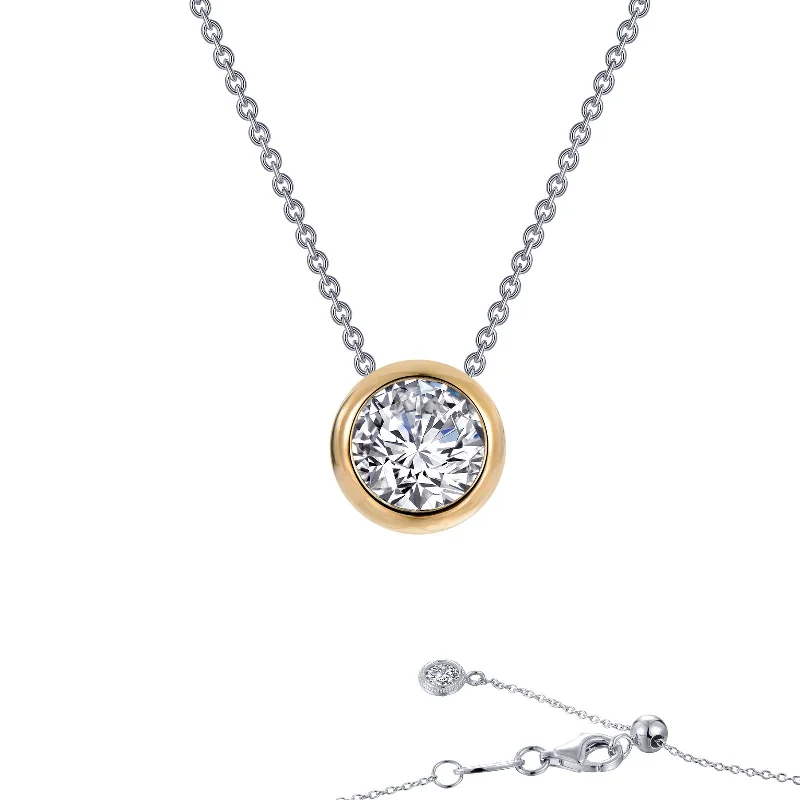 Thin enamel necklaces-Lafonn Classic Round Diamond Necklace N0130CLT18