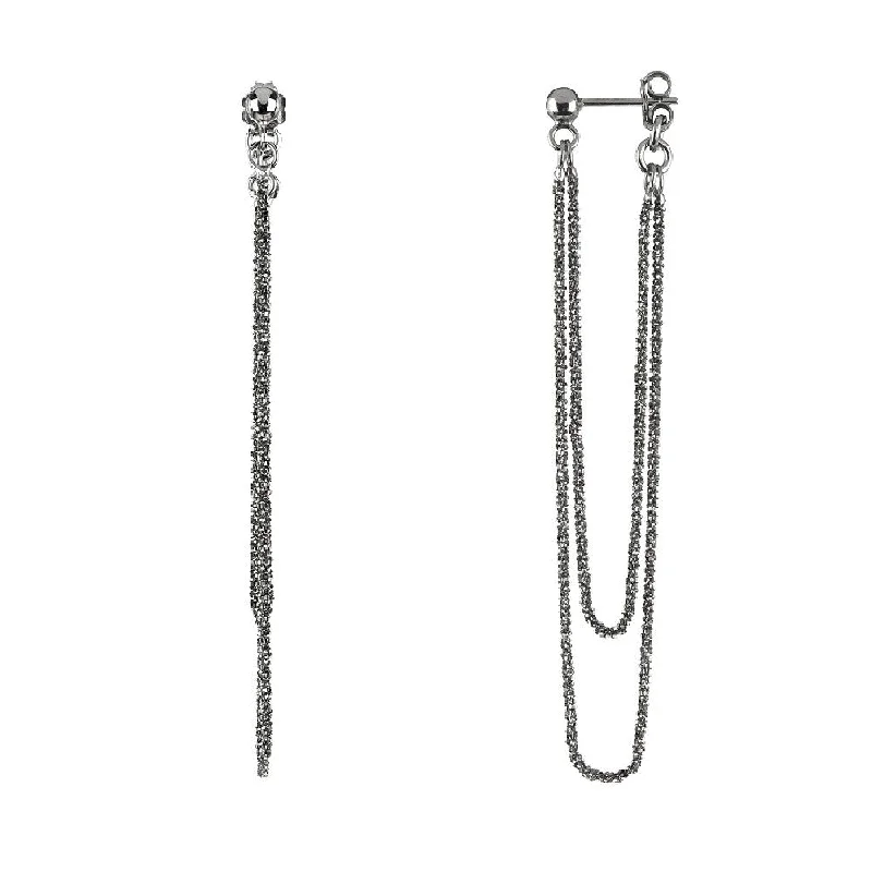 Nomad braid earrings-Oxidised Rio Earrings