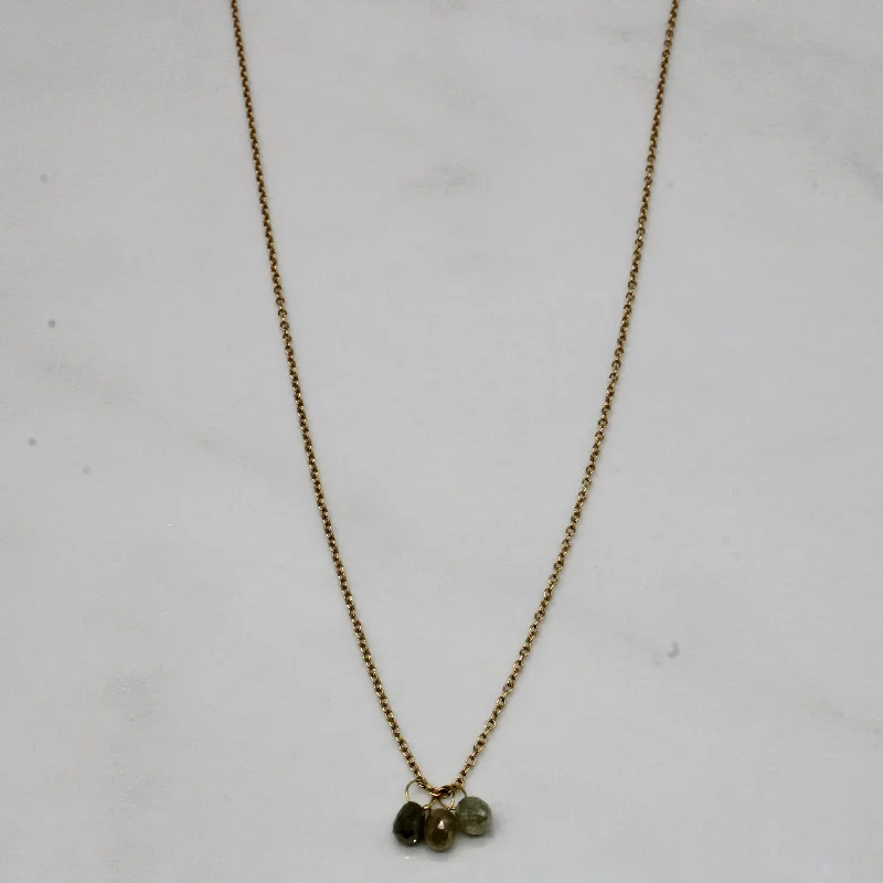 Stacked chain necklaces-Salt & Pepper Diamond Necklace | 0.75ctw | 16" |