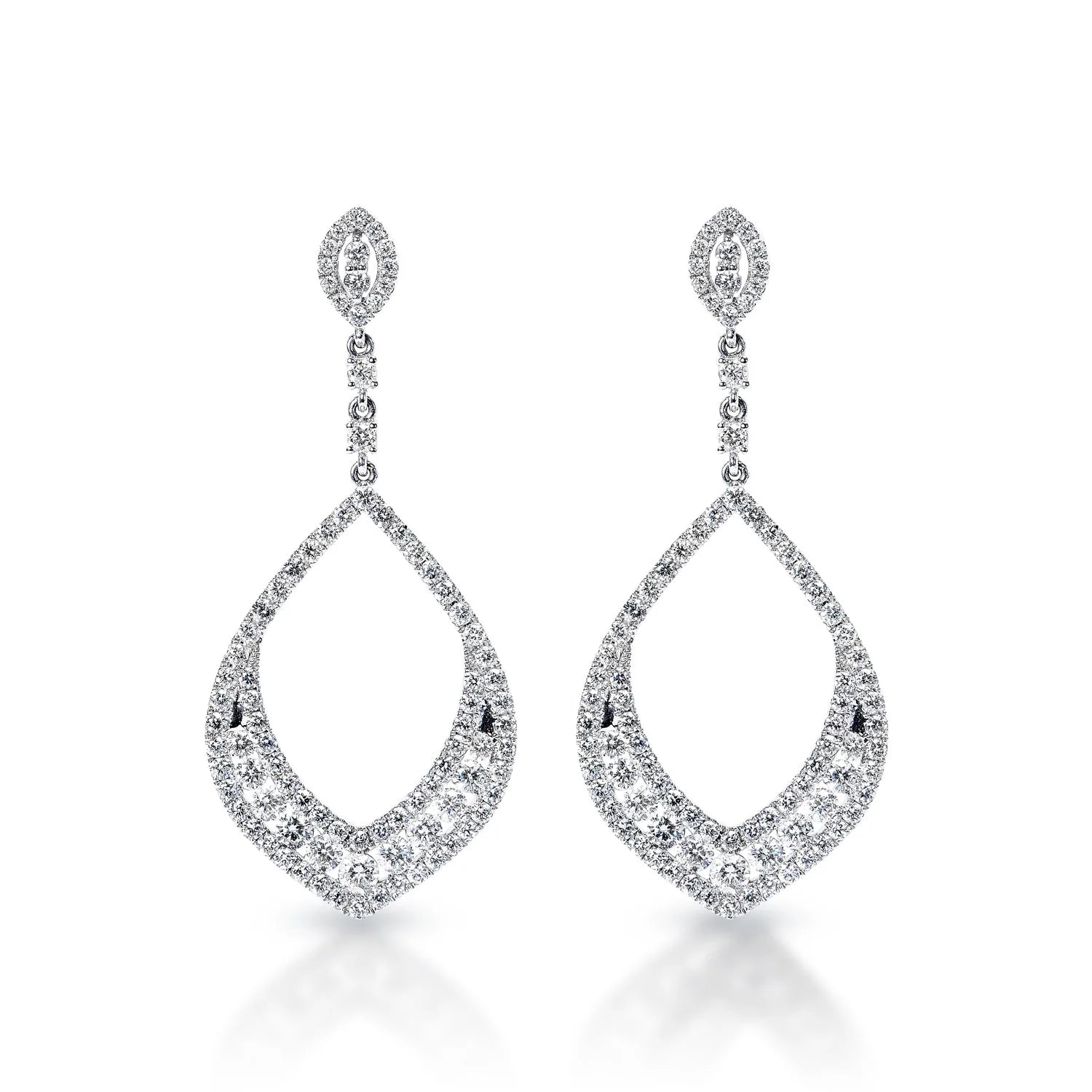 Sleek hoop earrings-Sofia 5 Carat Diamond Dangle Earrings in 14 Karat White Gold