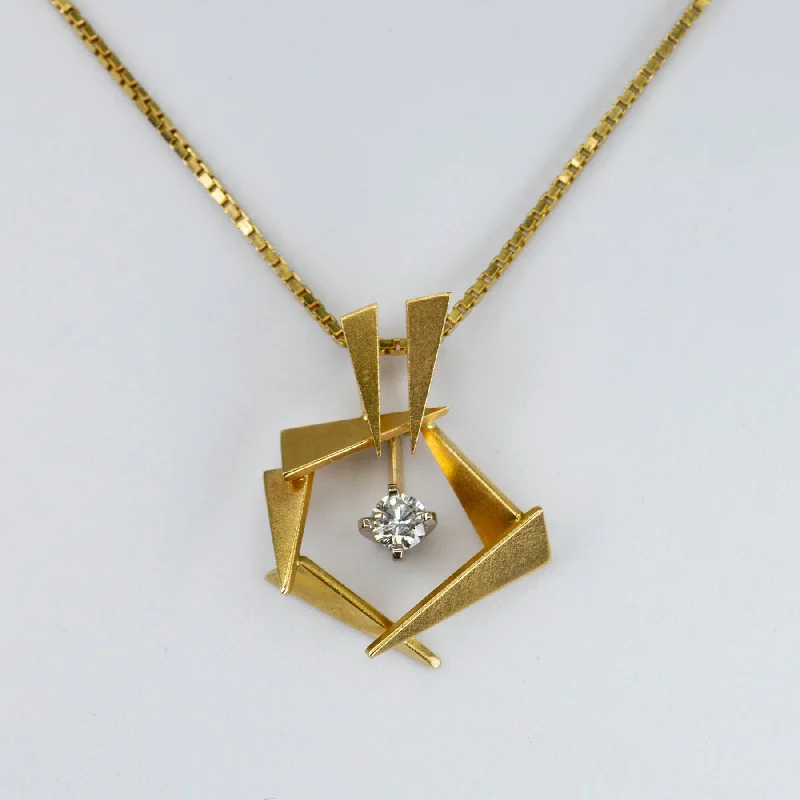 Joy charm necklaces-'Cavelti' Diamond Abstract Diamond Necklace| 0.15ct | 17.5"