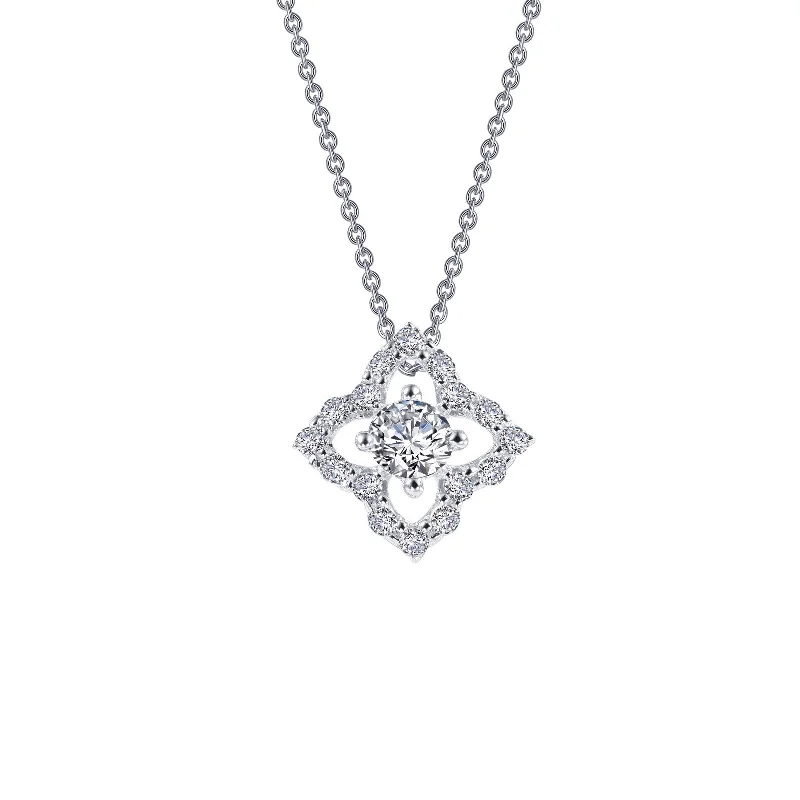 Thick bar necklaces-Lafonn Classic Round Diamond Necklace N0097CLP18