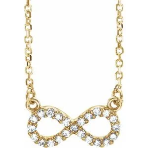 Dual birthstone necklaces-14K Yellow 1/10 CTW Natural Diamond Infinity 16 1/2" Necklace