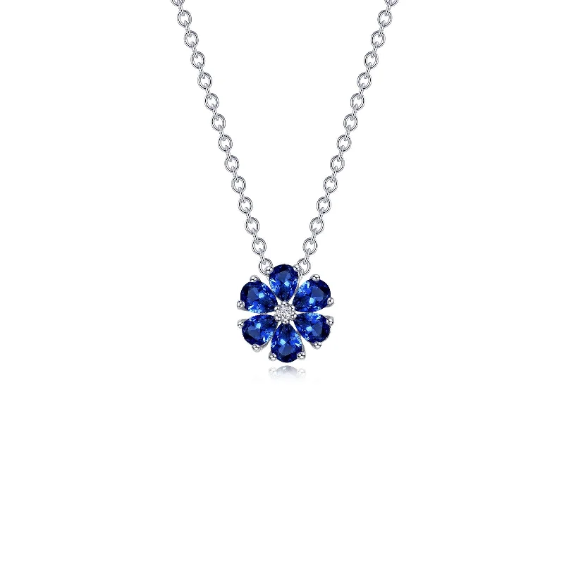 Sloped design necklaces-Lafonn Kaleidoscope Sapphire Necklace SYP007SP20