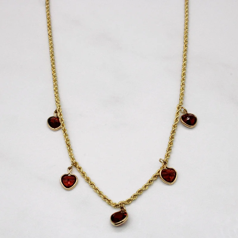 Cool wood necklaces-Garnet Heart Charm Necklace | 2.50ctw | 18" |